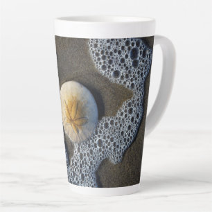 Caneca De Café Latte Lata de fotos de Surf e Dólar de areia