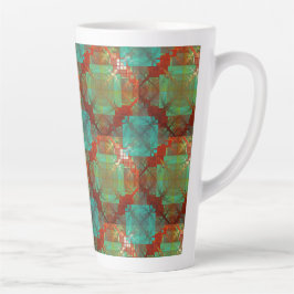 Caneca De Café Latte Lata de fusão cromática vermelha e verde