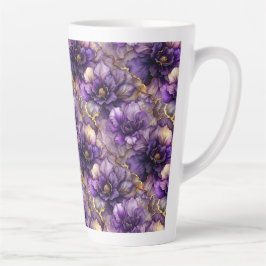 Caneca De Café Latte Lata de Lata de Cerâmica com Álcool Floral Puro Ún
