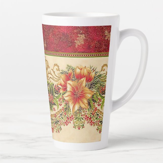 Caneca De Café Latte Lata de Natal Elegante! (Direita)