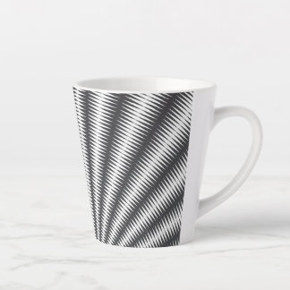 Caneca De Café Latte Lata - Design Geométrico preto e branco