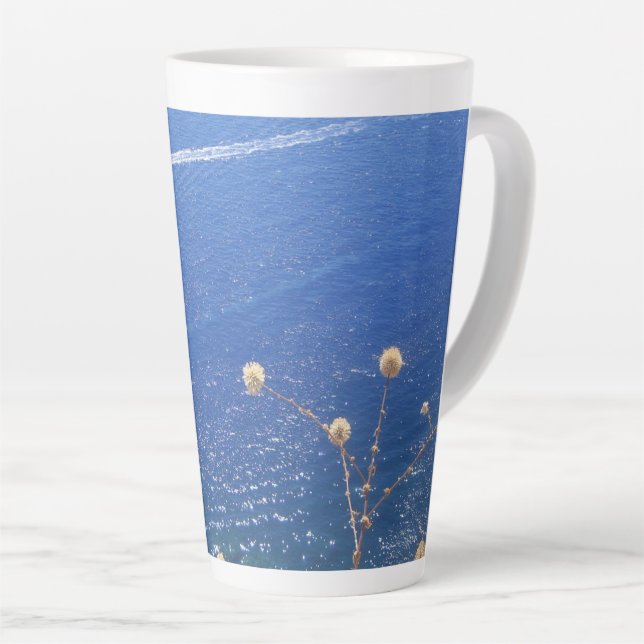 Caneca De Café Latte Lata Grego Azul (Ângulo direito)