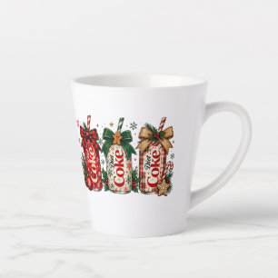 Caneca De Café Latte Latas de refrigerante de Natal vintage com laços x