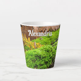 Caneca De Café Latte Latido em árvore no outono Moss - Pequeno personal