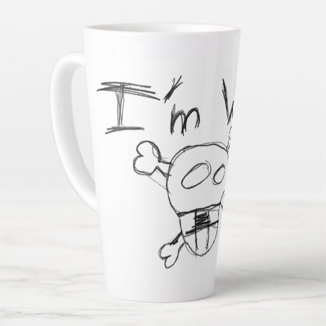 Caneca De Café Latte Latte Eu Estou Trabalhando (Ângulo esquerdo)