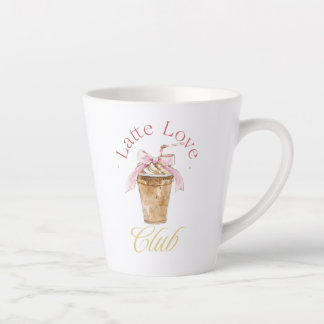Caneca De Café Latte Latte Love Club Latte Mug - Bonito Coquette Design