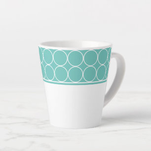 Caneca De Café Latte Latte Mug-Aqua e pontos brancos