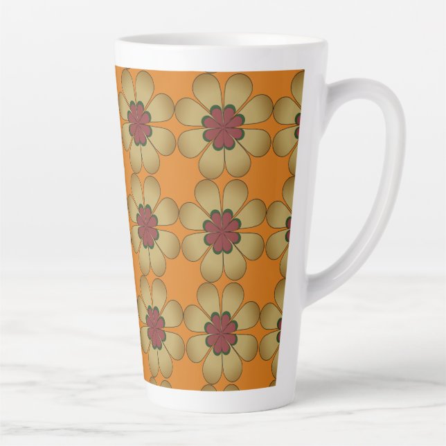 Caneca De Café Latte Latte Mug - Assias Estilizadas em Laranja (Direita)