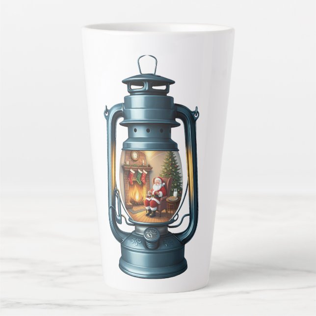 Caneca De Café Latte Latte Mug-Christmas Lantern (Frente)