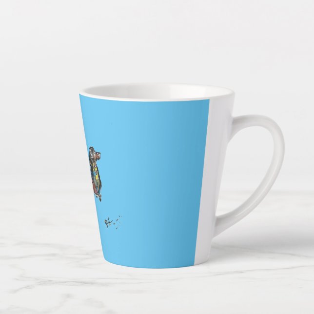 Caneca De Café Latte Latte Mug com Dachshund (Direita)