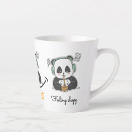 Caneca De Café Latte Latte Mug com uma pintura panda fofa