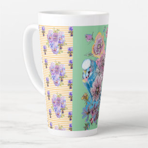 Caneca De Café Latte Latte Mug de Latte pintado de Mão Amarelo