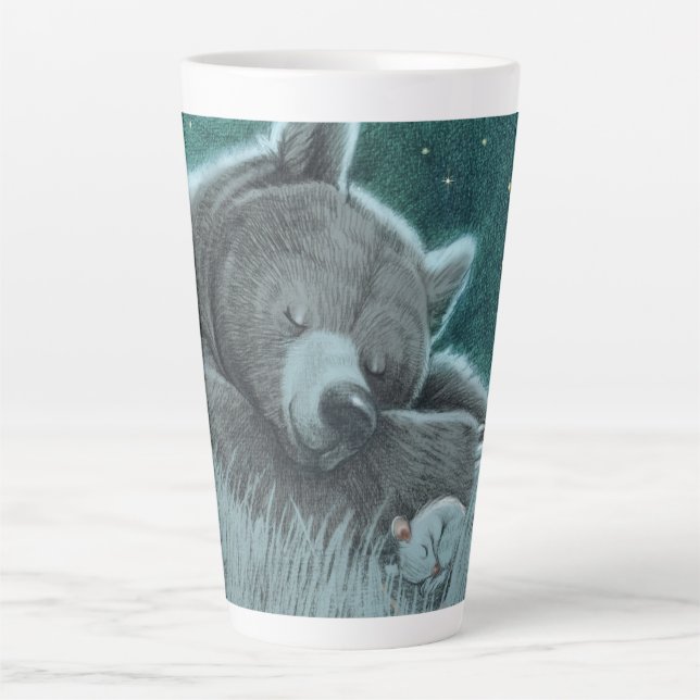 Caneca De Café Latte Latte Mug do Urso Sonoro e do Mouse (Frente)