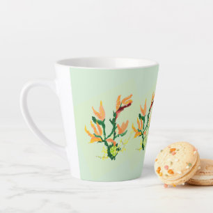 Caneca De Café Latte Latte Mug: Flor Asiático