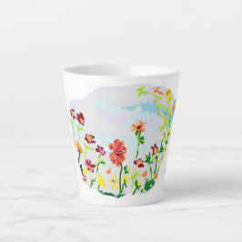 Caneca De Café Latte Latte Mug: Flor Selvagem