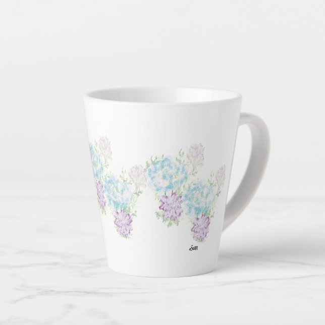 Caneca De Café Latte Latte Mug : Flores Selvagens (Ângulo direito)