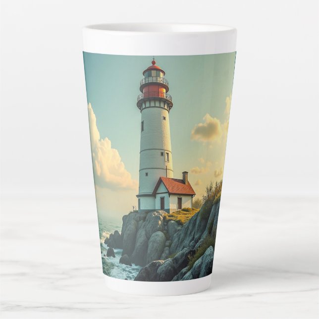 Caneca De Café Latte Latte Mug (Lighthouse) (Frente)