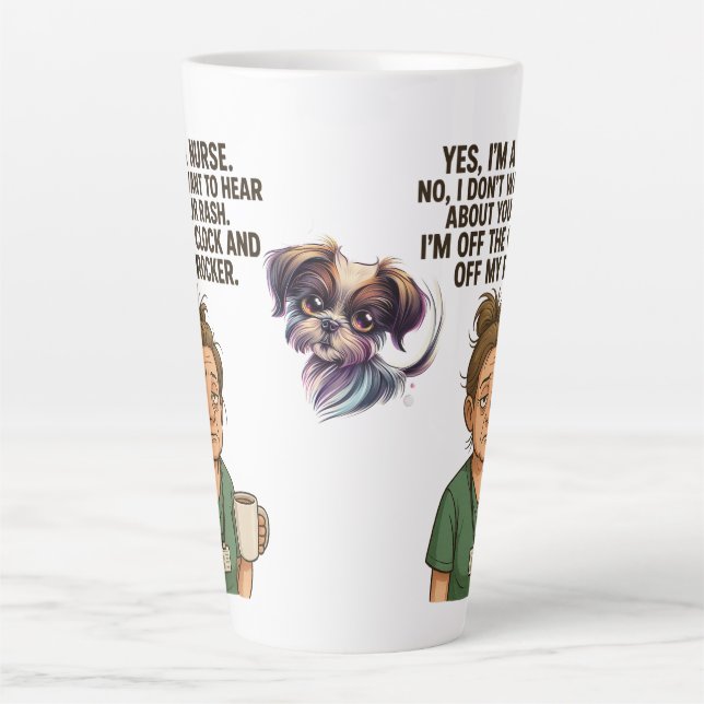 Caneca De Café Latte Latte Mug para as enfermeiras queimadas. (Frente)