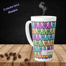 Latte Mug personalizado da mamãe Retro 70
