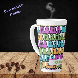 Caneca De Café Latte Latte Mug personalizado da mamãe Retro 70