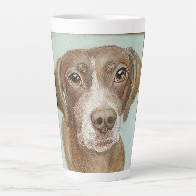 Caneca De Café Latte Latte Mug, Ponteiro Alemão Curto (Frente)