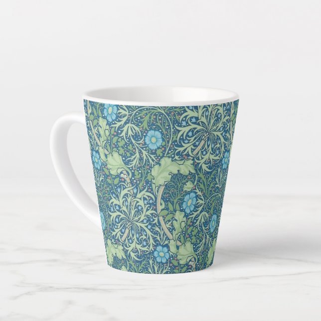 CANECA DE CAFÉ LATTE LATTE MUG : WILLIAM MORRIS : DESIGN MARINHA (Ângulo esquerdo)