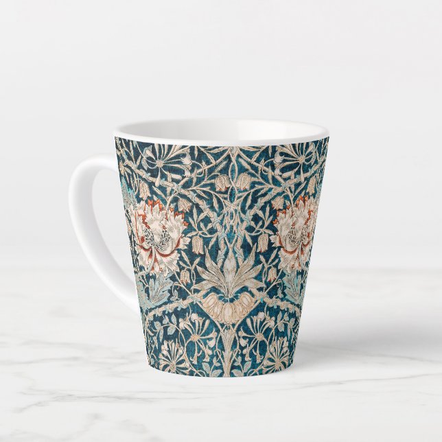 CANECA DE CAFÉ LATTE LATTE MUG: WILLIAM MORRIS : HONEYSUCKLE (Ângulo esquerdo)