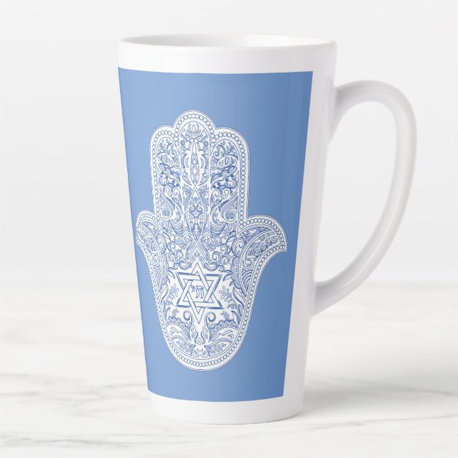 Caneca De Café Latte Latte Mugs - Hamsa - Judaica - Café Mug (Direita)