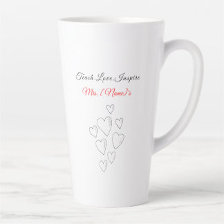 Caneca De Café Latte Latte Personalizado Ensinar Amar Inspirar Professo