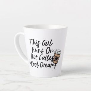 Caneca De Café Latte Latte quente de hipster e Sonhos Legal Latte de Ca
