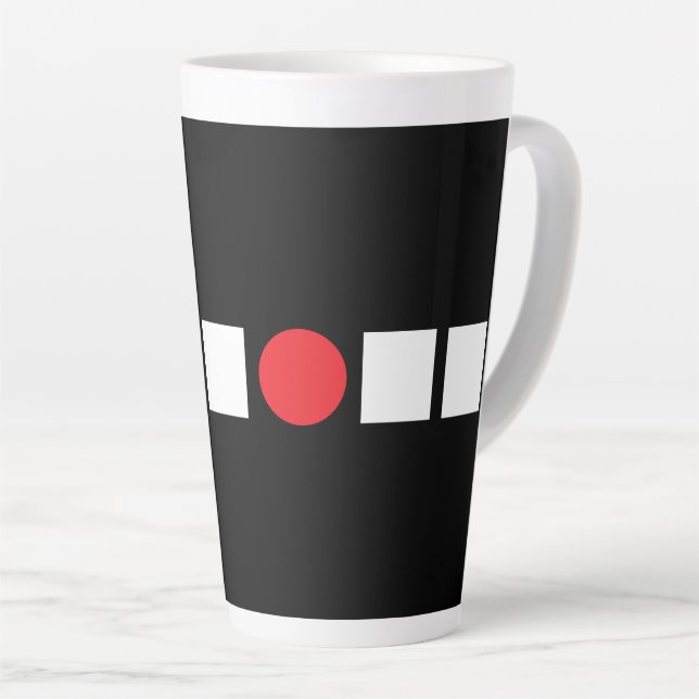 Caneca De Café Latte Latte - White Square - Red Dot (Ângulo direito)