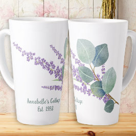 Caneca De Café Latte Lavanda Eucalipto Minha Cozinha 