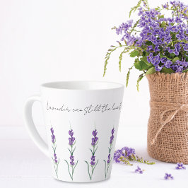 Caneca De Café Latte Lavanda Flores de Plantas Serenidade