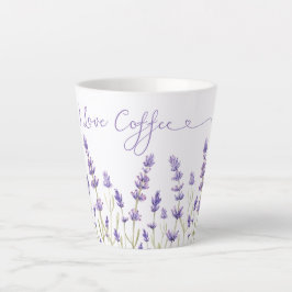 Caneca De Café Latte Lavanda Flores Eu adoro café Latte Mug