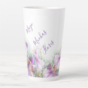 Caneca De Café Latte Lavishly On Muchas Flores Mayo Purple Levanta Swat