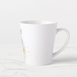 Caneca De Café Latte Leão de Cuta que pesca na Aquarela da Lua