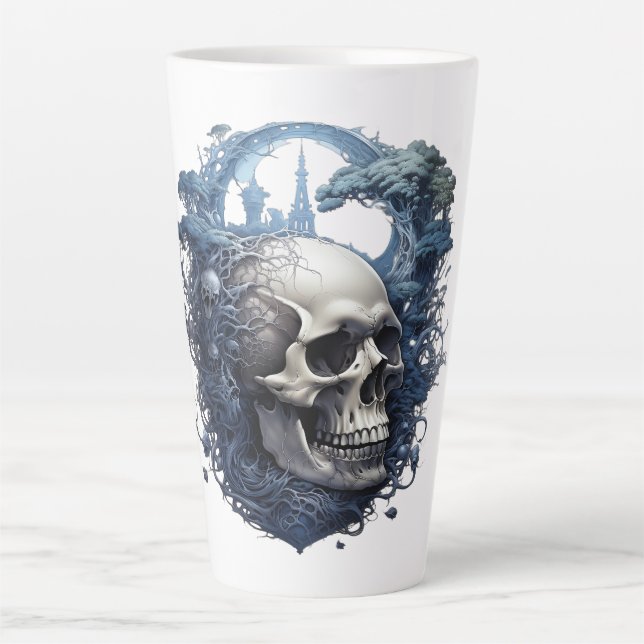Caneca De Café Latte 🔥 💀 Legal crânio Latino 💀 🔥 (Frente)