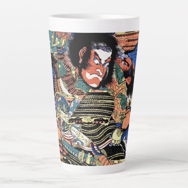 Caneca De Café Latte Legal ukiyo-e, lendário guerreiro samurai (Frente)