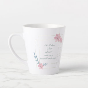 Caneca De Café Latte Legenda da Mãe Geométrica Floral