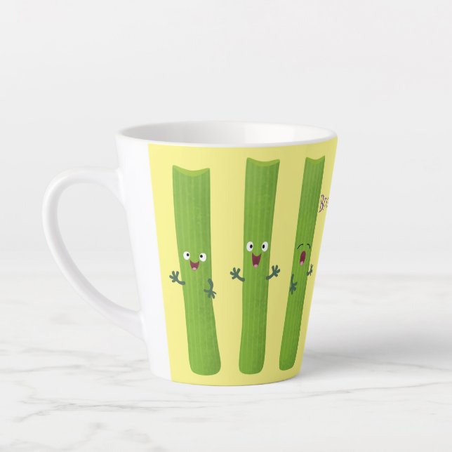 Caneca De Café Latte Legumes de trio com aipo-branco (Esquerda)