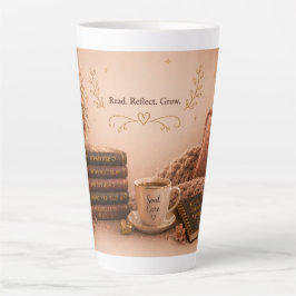 Caneca De Café Latte Leia. Reflita. Cresça.