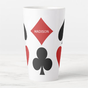 Caneca De Café Latte Leitor de Cartão de Nome Personalizado Lâmina Late