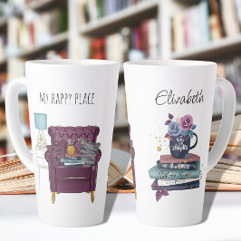 Caneca De Café Latte Leitura Introduzida Do Coletivo Do Livro Azul