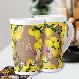 Caneca De Café Latte Lemon Monograma Brown