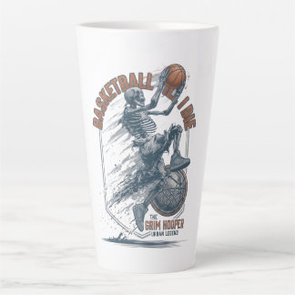 Caneca De Café Latte Lenda Urbana de Basquete do Esqueleto Grim Hooper