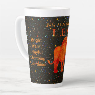 Caneca De Café Latte Leo zodiac traços personalizados Latte Mug