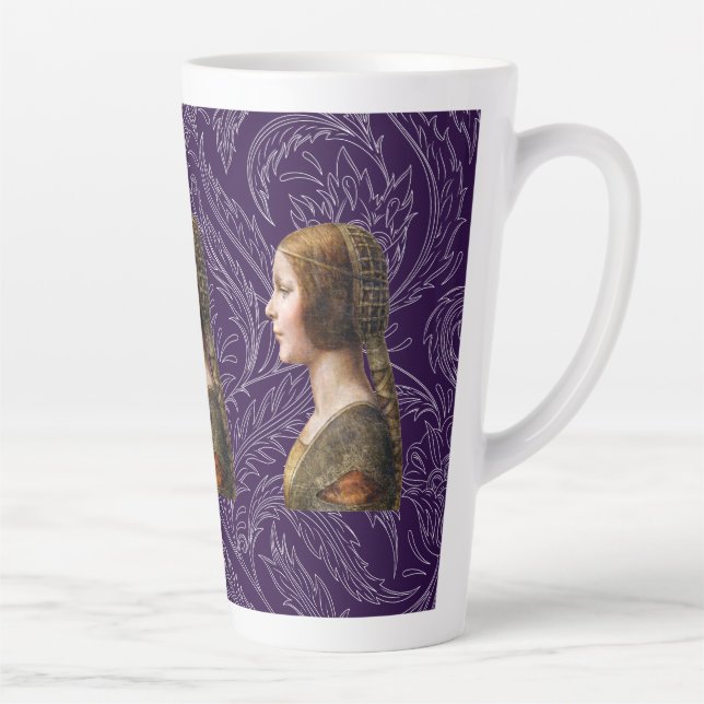 Caneca De Café Latte Leonardo da Vinci Retrato La Bella Principessa (Direita)