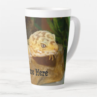 Caneca De Café Latte Leopard Personalizado Gecko Lizard