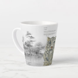 Caneca De Café Latte Leopardo-da-neve em perigo de extinção pintado à m