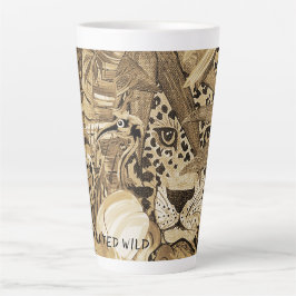 Caneca De Café Latte Leopardo Sépia